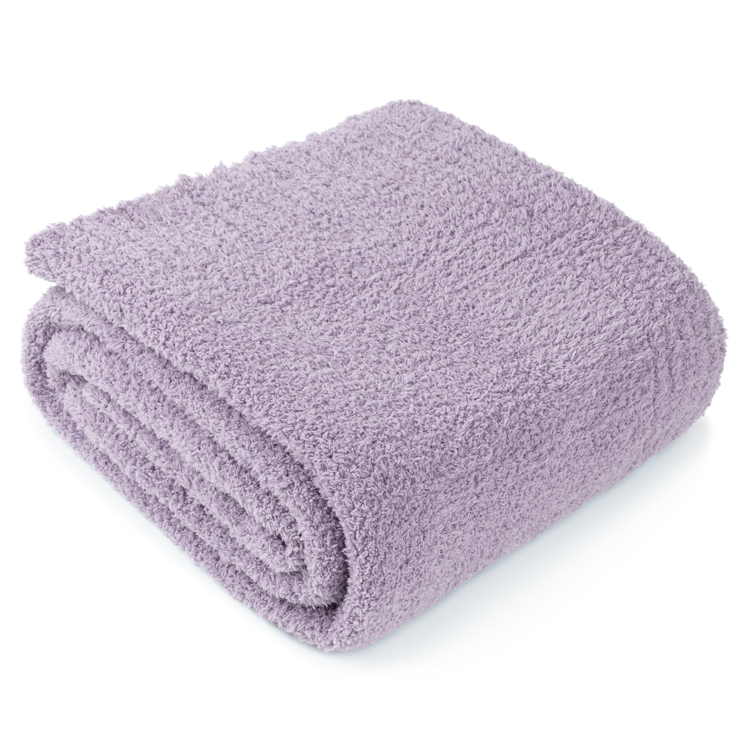 Pavilia Super Soft Throw Blanket For Couch, Fluffy Cozy Lightweight Purple Blanket, Large Fuzzy Warm Knit Blanket For Bed Sofa,