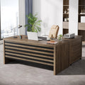 Tribesigns 62.2 Executive Desk with Mobile File Cabinet, L-Shaped Office Desk with Storage Shelves, Large Computer Desk Business