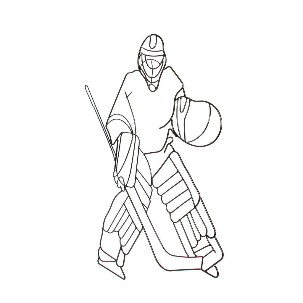Hosley Ice Hockey Metal Wall D  Cor 29.25 Inch High. Ideal Gift For The Ice Hockey Sports Enthusiast Teacher Dorm Den Home Weddi