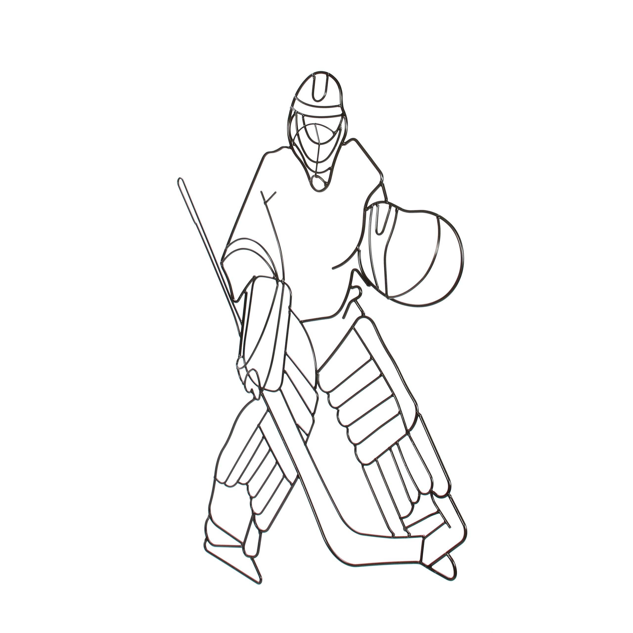 Hosley Ice Hockey Metal Wall D  Cor 29.25 Inch High. Ideal Gift For The Ice Hockey Sports Enthusiast Teacher Dorm Den Home Weddi