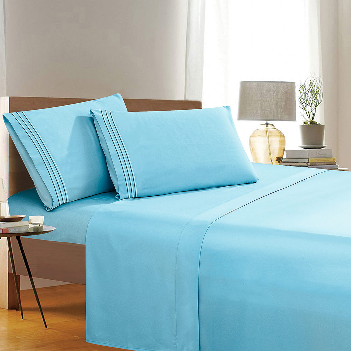 Elegant Comfort 1500 Thread Count Wrinkle & Fade Resistant Egyptian Quality 4-Piece Bed Sheet Set Ultra Soft Set Includes Flat S
