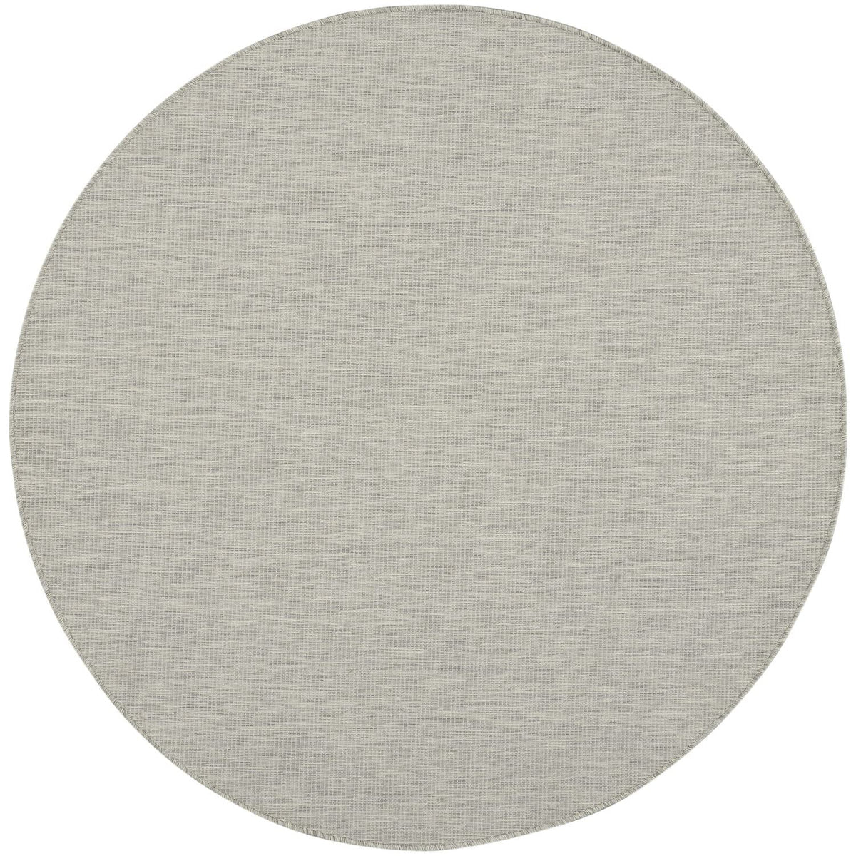 Nourison Positano Indoor/Outdoor Light Grey 6' X Round Area Rug, Easy Cleaning, Non Shedding, Bed Room, Living Room, Dining Room