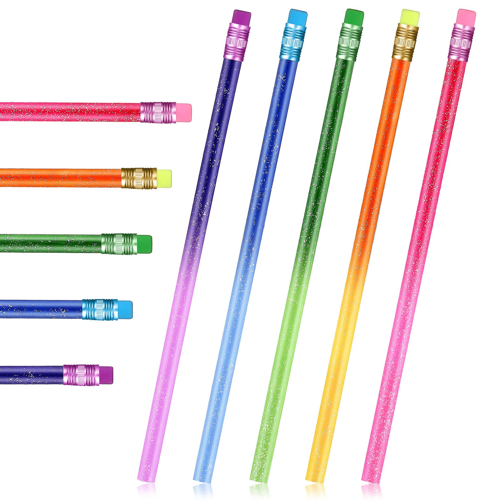 Zonon Color Changing Mood Metallic Glitter Pencil with Eraser Wooden Heat Activated Color Changing Pencils Thermochromic for Pri