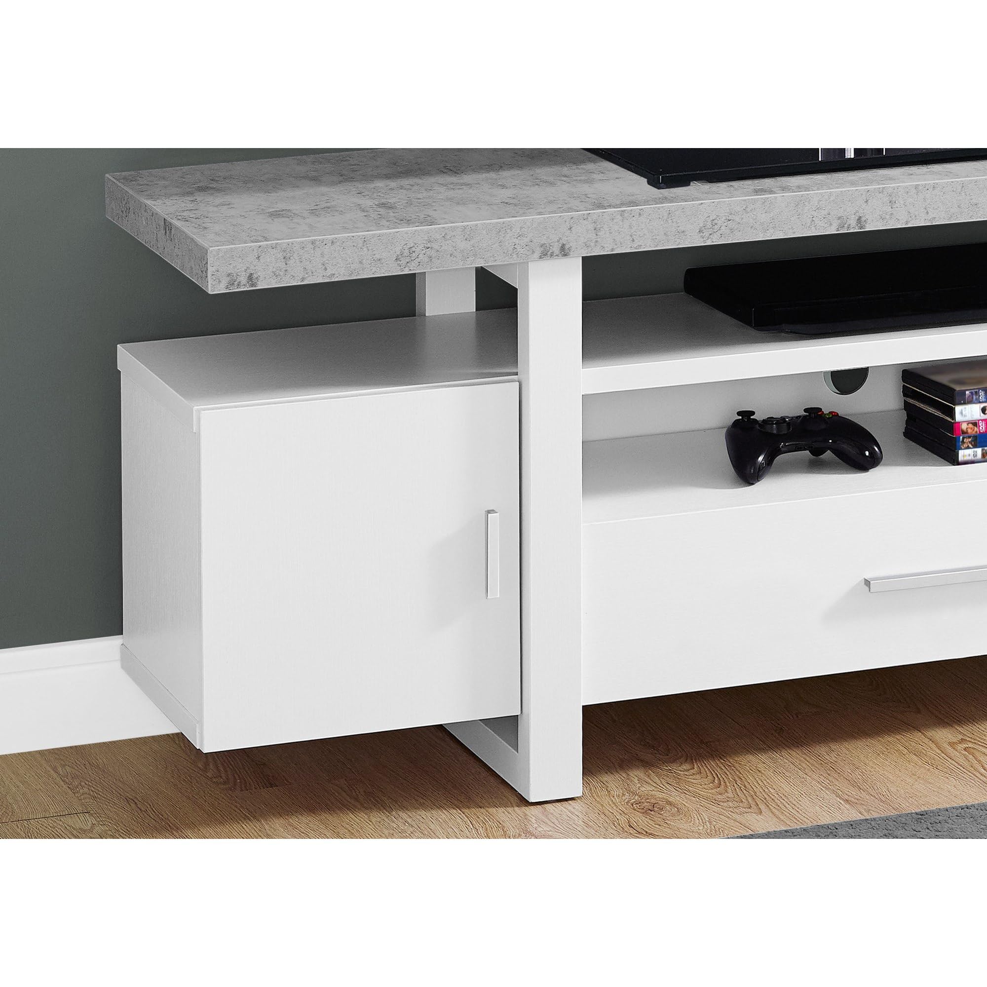 Monarch Specialties I Tv Stand, 60&quot;L, White