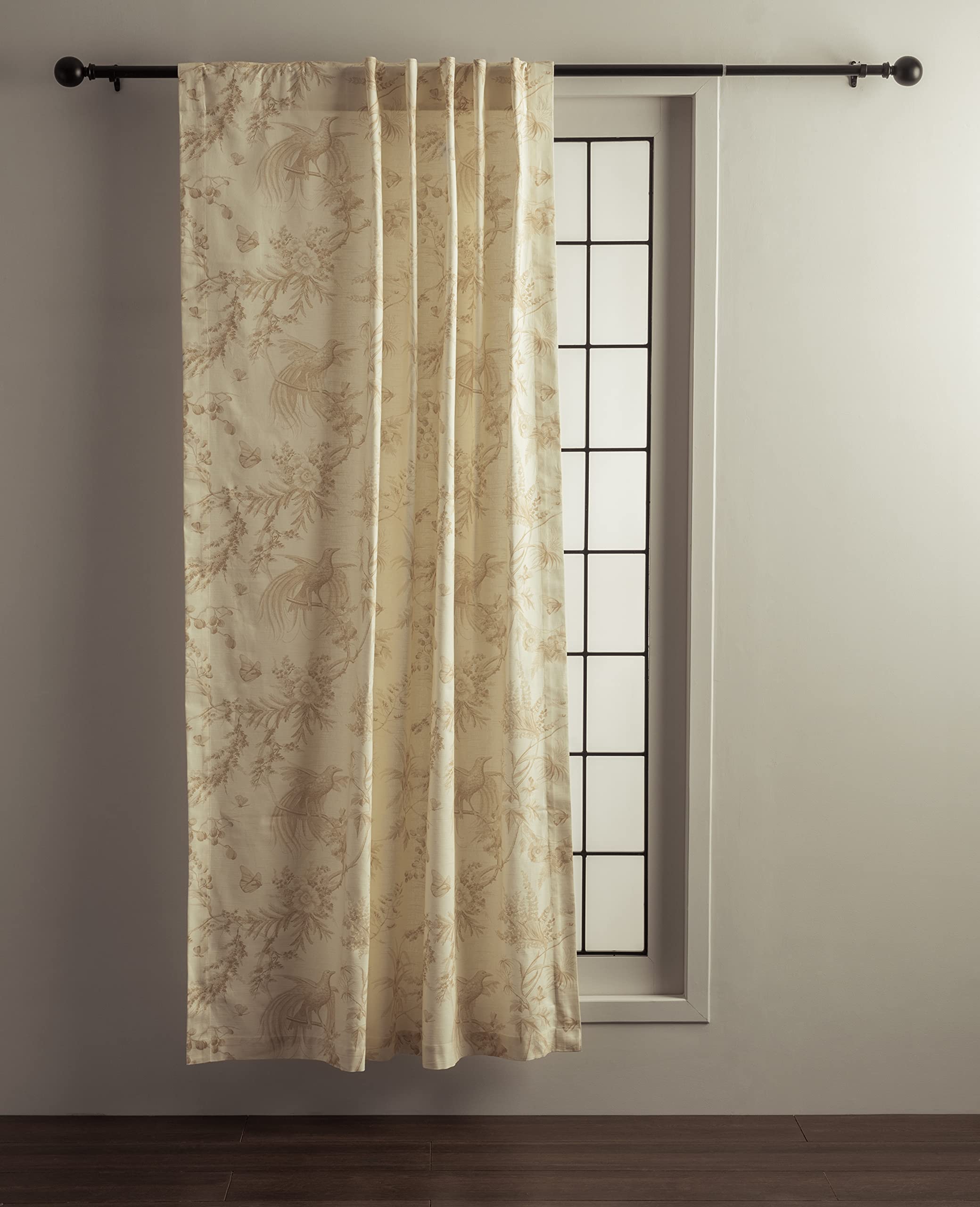 Maison D' Hermine 100% Cotton Curtain - 50'X84' Almond Decorative Curtain - Aesthetic Curtains For Farmhouse, Kitchen & Bedroo