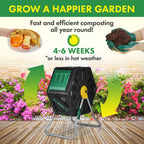 Miracle-Gro LEPPUSASHME3397 Composter Tumbler Barrel - Black Plastic - 18.5 Gallons