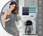 Jessy Home Grey 8 Piece Bath Towel Set |2 Oversized Large Bath Sheet,2 Hand Towels,4 Washcloths| Soft Luxury Towel Set For Bathr
