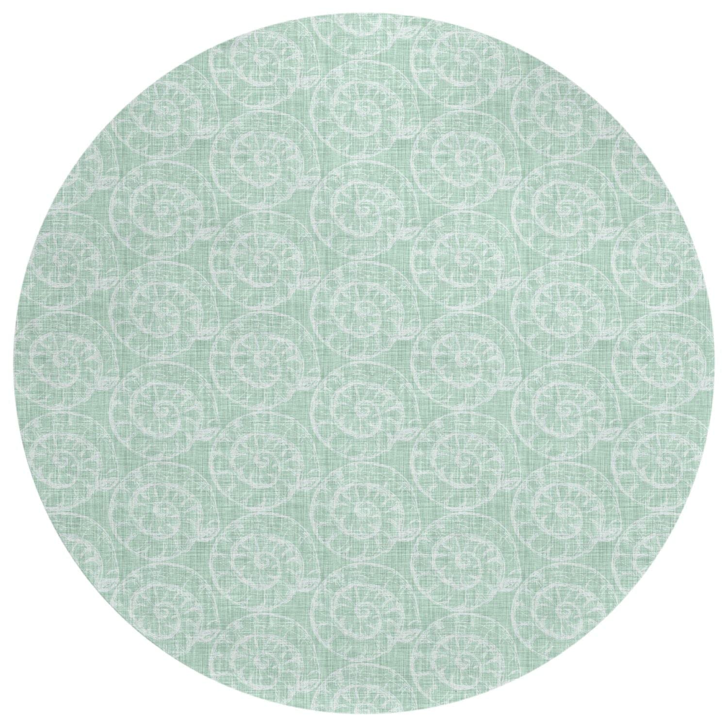 Seabreeze Sz11 Green Coastal Rug Round 8' X 8'
