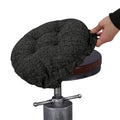 Sinosso Modern Linen Bar Stool Cushion Dia.12, Fashion Interweaving Design Anti-Skid Silicone Round Stool Seat Cushion Cover Pad