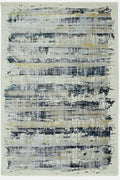 HomeRoots Shrink Polyester 8’ Round Blue White Distressed Traditional Area Rug