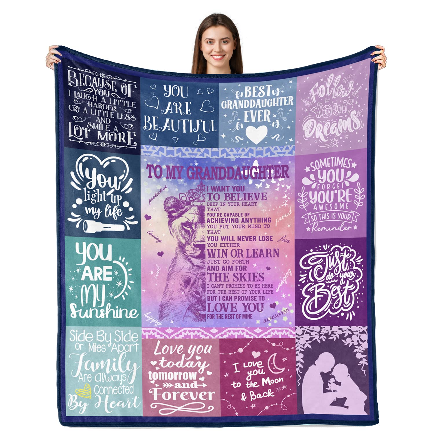 Granddaughter Blanket From Grandma, To My Granddaughter Gifts From Grandma, Granddaughter Gifts For Birthday Graduation Gifts Fo