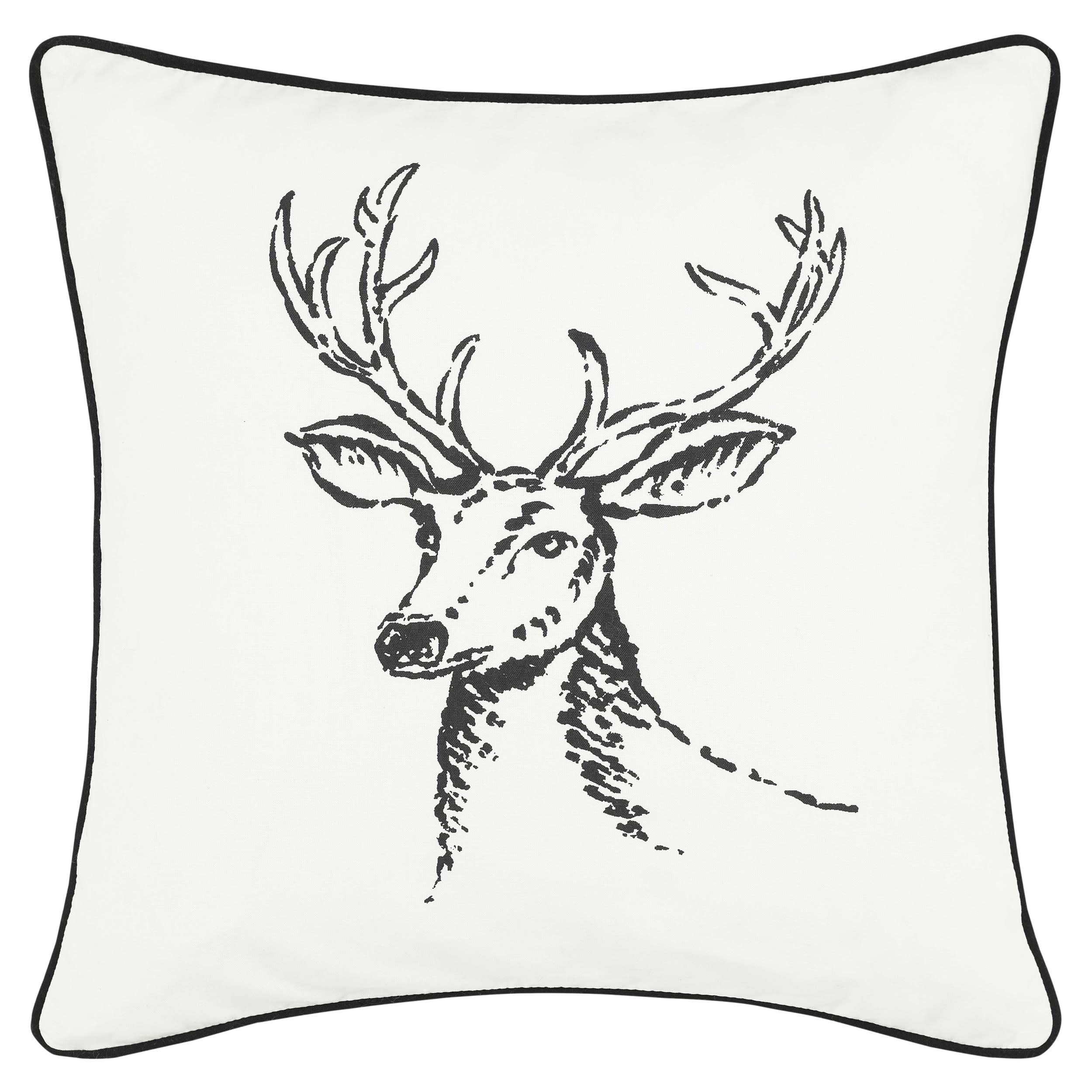Eddie Bauer - Throw Pillow With Zipper Closure, Perfect Home Decor For Bed Or Sofa (Morning Stag Black, 20' X 20')