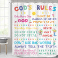 Homewelle Colorful Quotes Kids Shower Curtain Christian Bible Verse Abstract Cartoon Cute Wooden Plank Modern Simple 60Wx72H Inc