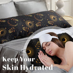 Exq Home Satin Pillowcase For Hair And Skin Body- Multicolor Printed Black Moon Silk Pillowcase 20X54 Inches - Body Pillow Cases