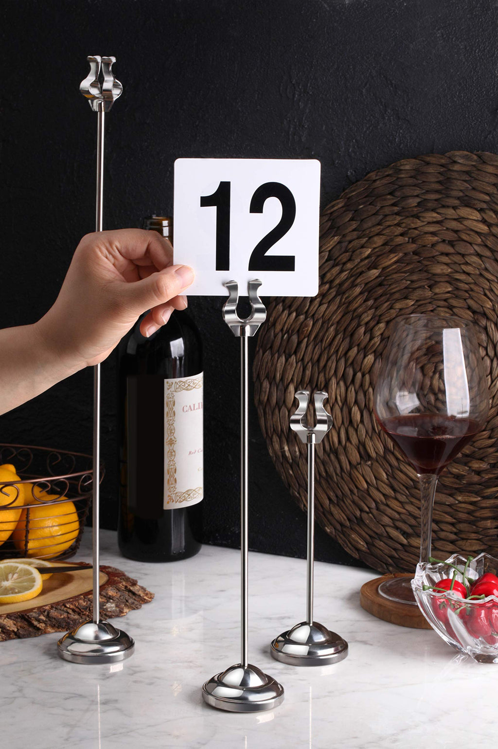 New Star Foodservice 23114 1-25 Double Sided Table Numbers, 4'' X 4'' Inch, White