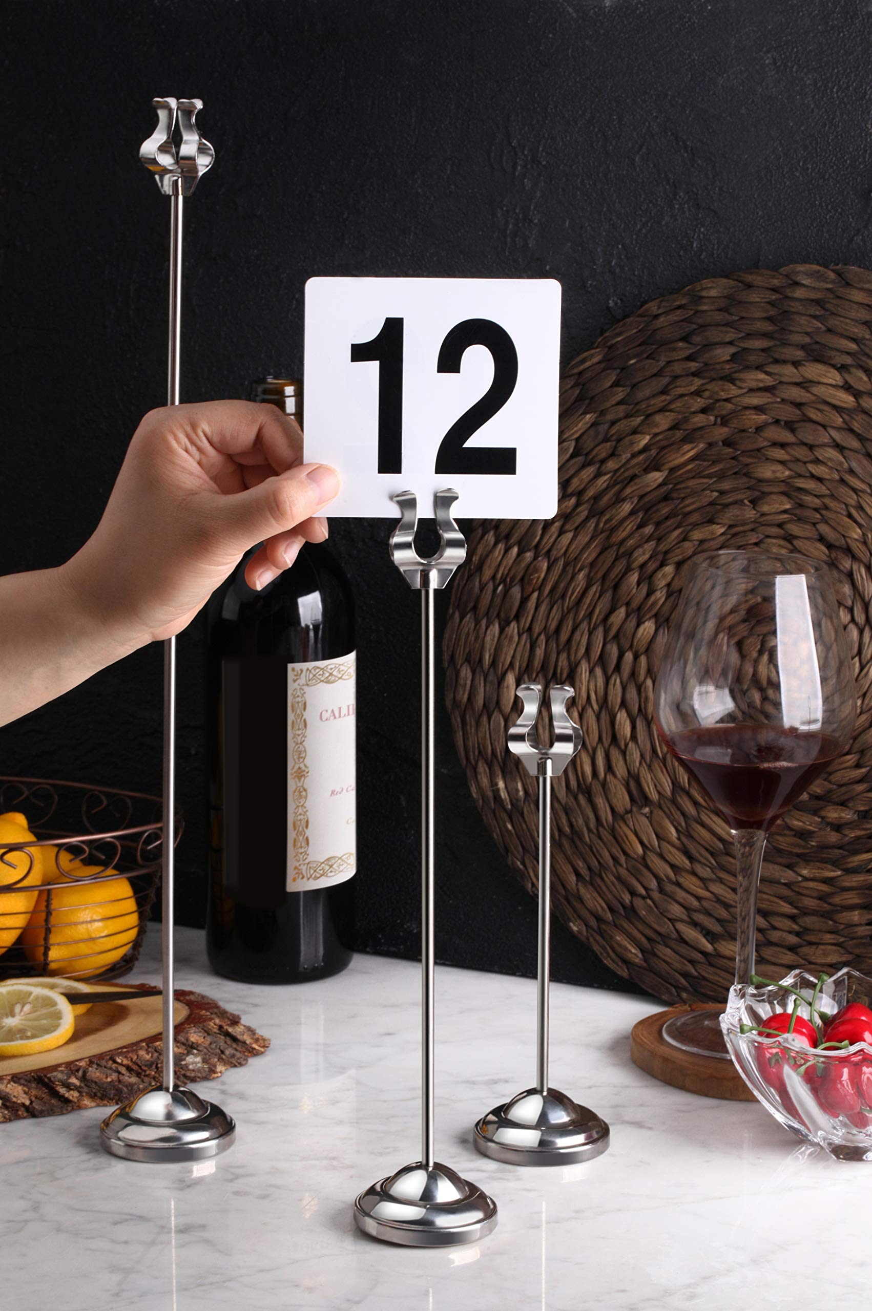 New Star Foodservice 23114 1-25 Double Sided Table Numbers, 4'' X 4'' Inch, White