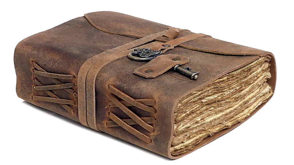 Vintage Leather Journal - Antique Handmade Leather Bound Journal With Deckle Edge Paper For Men And Women Diary - Leather Sketch