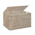 MOORLITER Water Hyacinth Storage Basket with Lid, 42.3 Gallon(160L), White