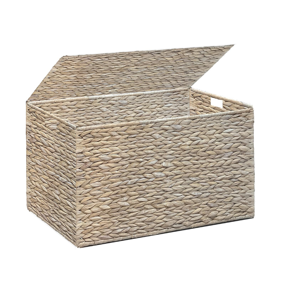 MOORLITER Water Hyacinth Storage Basket with Lid, 42.3 Gallon(160L), White