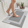 YDKGL Non Slip Bath Mat, Rubber Backing Ultra Thin Bathroom Rugs Fit Under Door Quick Dry Super Absorbent Washable Bath Rug Show