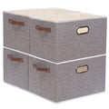 Yawinhe Collapsible Storage Bins, 16.9 x 11.8 x 10.2 Inch, Cube Storage Bins, Fabric Foldable Storage Bins Organizer Containers 