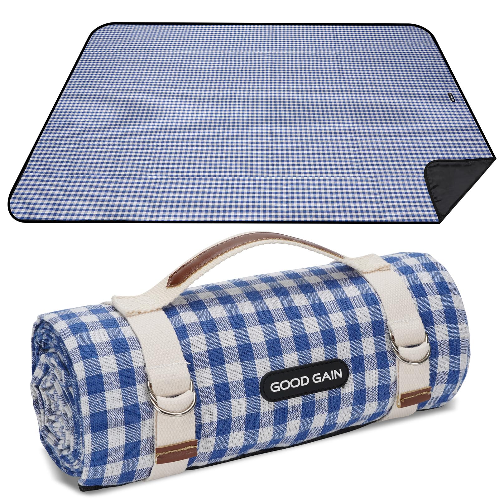 G Good Gain Picnic Outdoor Blankets Waterproof Large - Beach Mat Sand Free Foldable With Carry Strap | Portable Camping Blanket