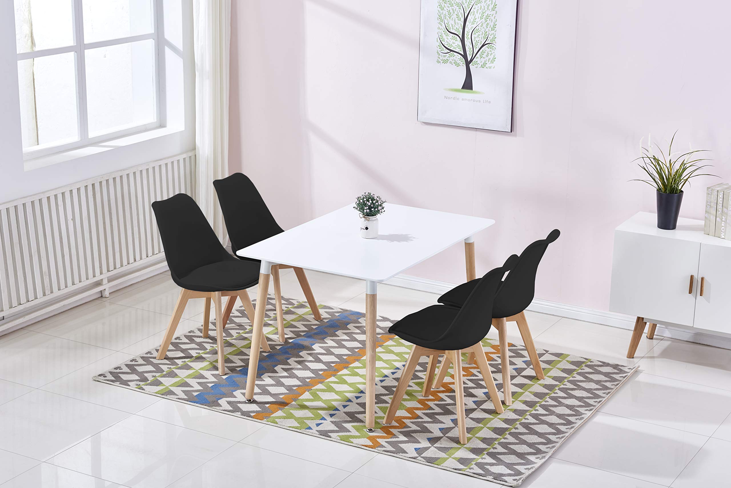 Best Master Furniture Giselle Mid-Century Dining Table Only Only, White