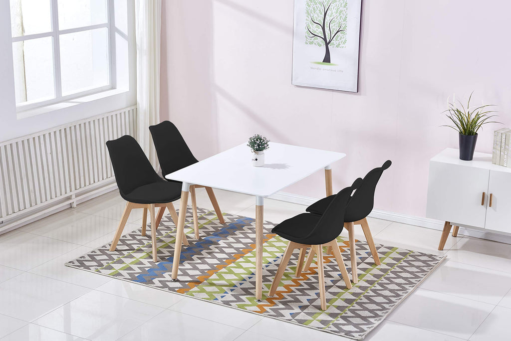 Best Master Furniture Giselle Mid-Century Dining Table Only Only, White