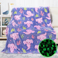 Kivee Glow In The Dark Blanket Axolotl Gifts Toys For Girls Cute Axolotl Blanket For Birthday Gifts