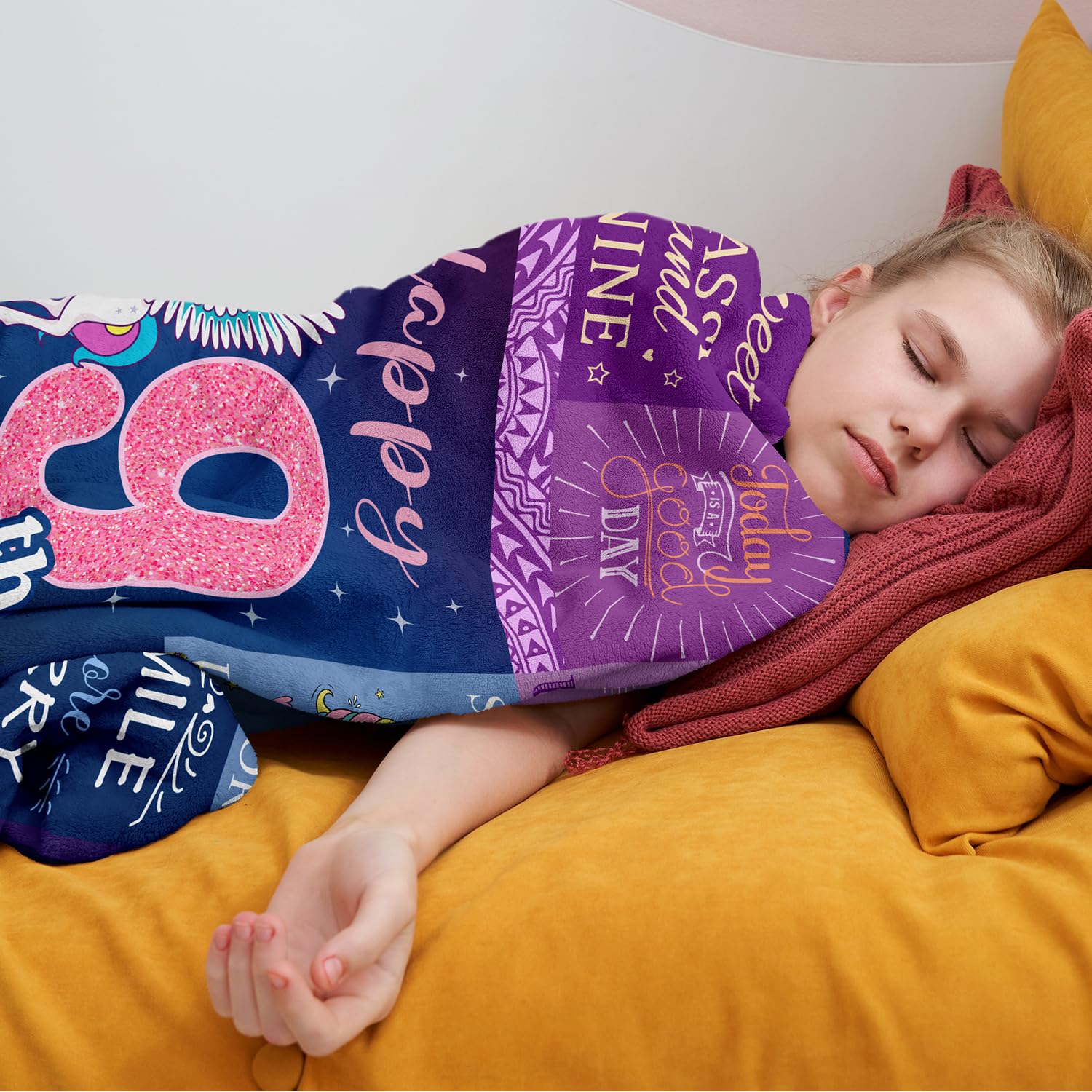 Solzien Gifts For 9 Year Old Girls Blanket 60''X50'', 9 Year Old Girl Gifts, 9 Year Old Girl Birthday Gift Ideas, Birthday Gifts