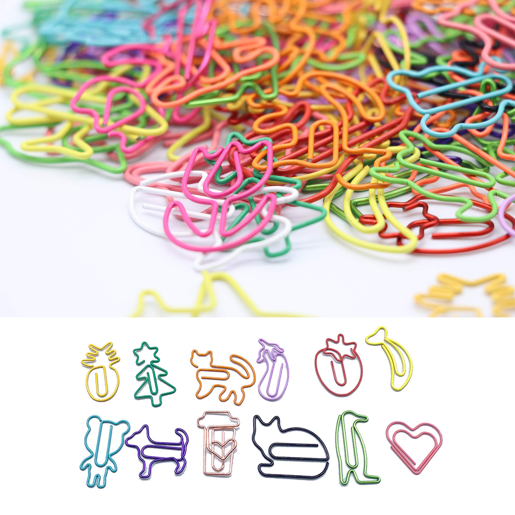 Soug 210 Pcs Cute Paper Clips Assorted Colors - Funny Paperclips Bookmarks Planner Clips- Fun Office Supplies Gifts For Students