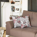HomeRoots 100% Jacquard Polyester Set of 2 17' Jacquard Weaver Throw Pillow Cover in Red