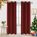 Dwcn Burgundy Red Christmas Curtains 84 Inch Length, Solid Blackout Curtains For Bedroom, Living Room Curtains Drapes For Window