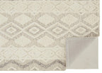 HomeRoots 512777 9 x 12 ft. Ivory Taupe & Gray Wool Geometric Hand Tufted Handmade Stain Resistant Rectangle Area Rug