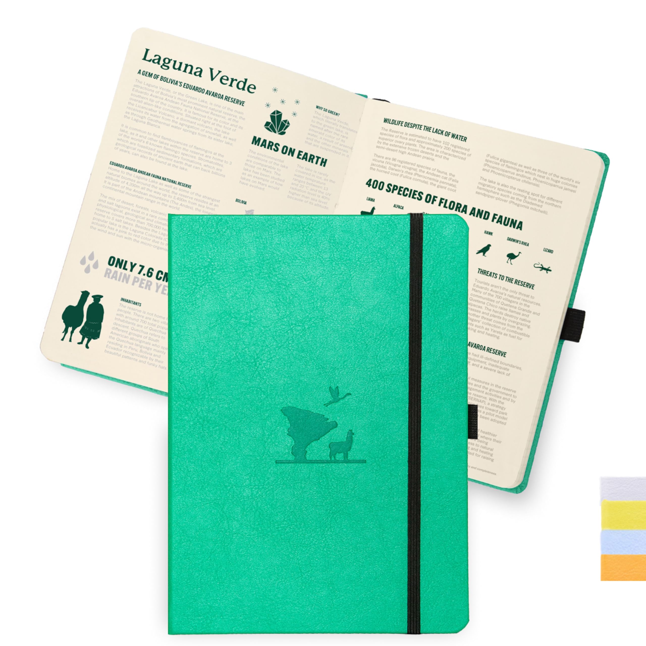 Dingbats - Earth Dotted A5 Medium Notebook, Eduardo Avaroa - Hardcover - Cream 100Gsm Ink-Proof Paper - Numbered Pages, Index &