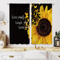 Meshelly Sunflower Kitchen Curtains 27.5W X 39H Inch Rod Pocket Motivational Floral Quote For Women Butterfly Flower Cafe Curtai