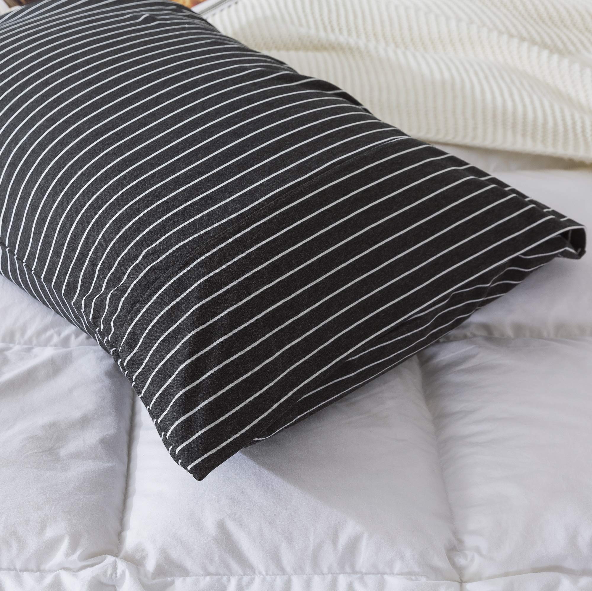 H Household Pillowcases (20'' X 30''), 100% Cotton Jersey Knit, Soft And Cozy, Wrinkle, Stain Resistant With Envelope Closure (B