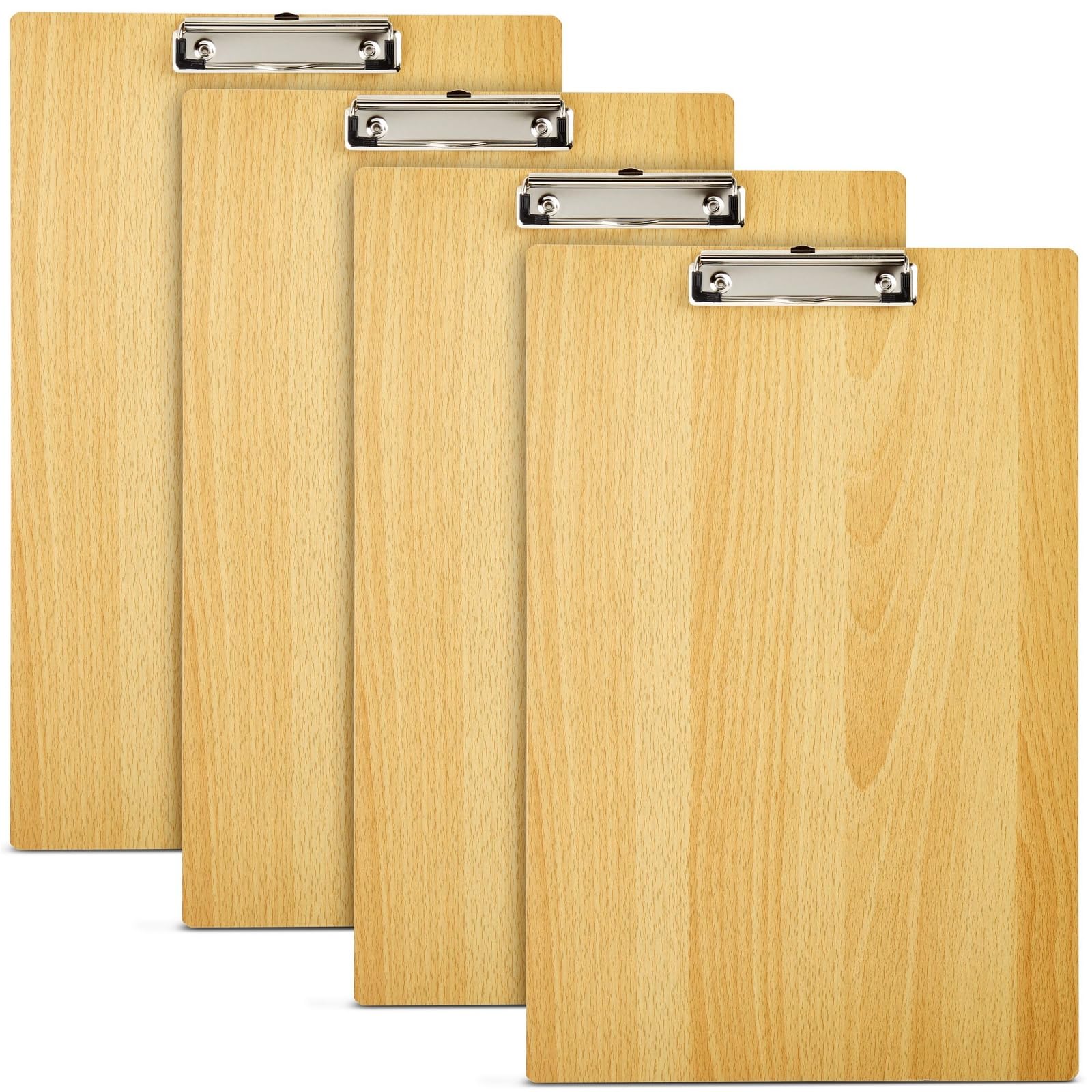 Juvale 4 Pack Extra Large 11X17 Clipboards, Wooden Art Board With Low-Profile Clip And Hook For Classroom And Office
