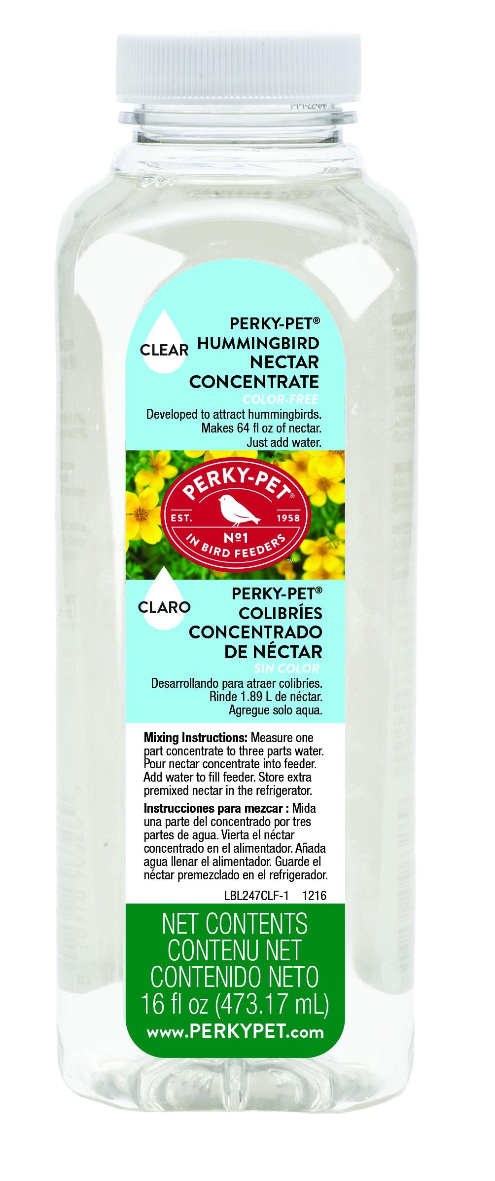Perky-Pet 247Cl 16 Fl Oz Clear Hummingbird Nectar Concentrate