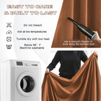 Dualife Rust Pinch Pleated Blackout Curtains 102 Inches Long, Boho Farmhouse Retro Totally Blackout Curtains Drapes With Hooks F