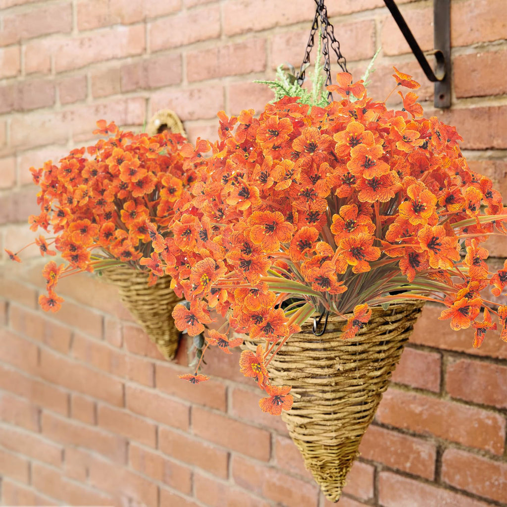 Grunyia Artificial Fall Flowers For Outdoors, 20 Bundles Faux Plants No Fade Plastic Shrubs Autumn Decor Farmhouse Home Garden T