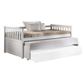 Acme Daybed & Roll-Out Bed (15" H) Twin Size Sofa Bed Living Room Guest Bed Bedroom Box Spring Not Required, Shelter Style Day Bed Armrest, Slat Included (12+12+12), Easy Assembly, White Finish
