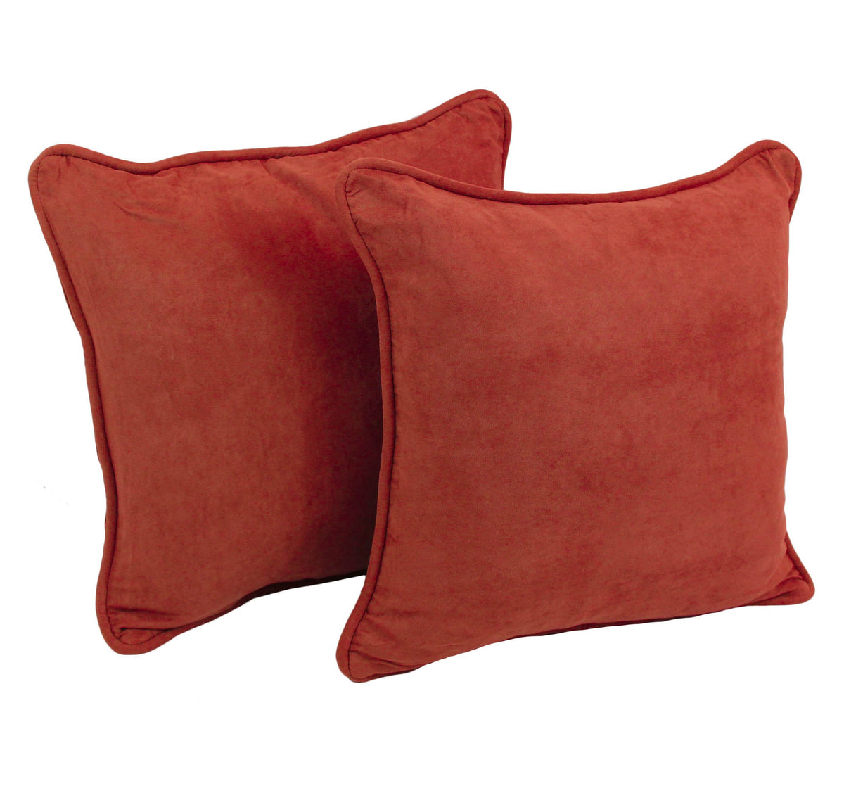 Blazing Needles Corded Microsuede Throw Pillow, 18&quot;, Cardinal Red 2 Count