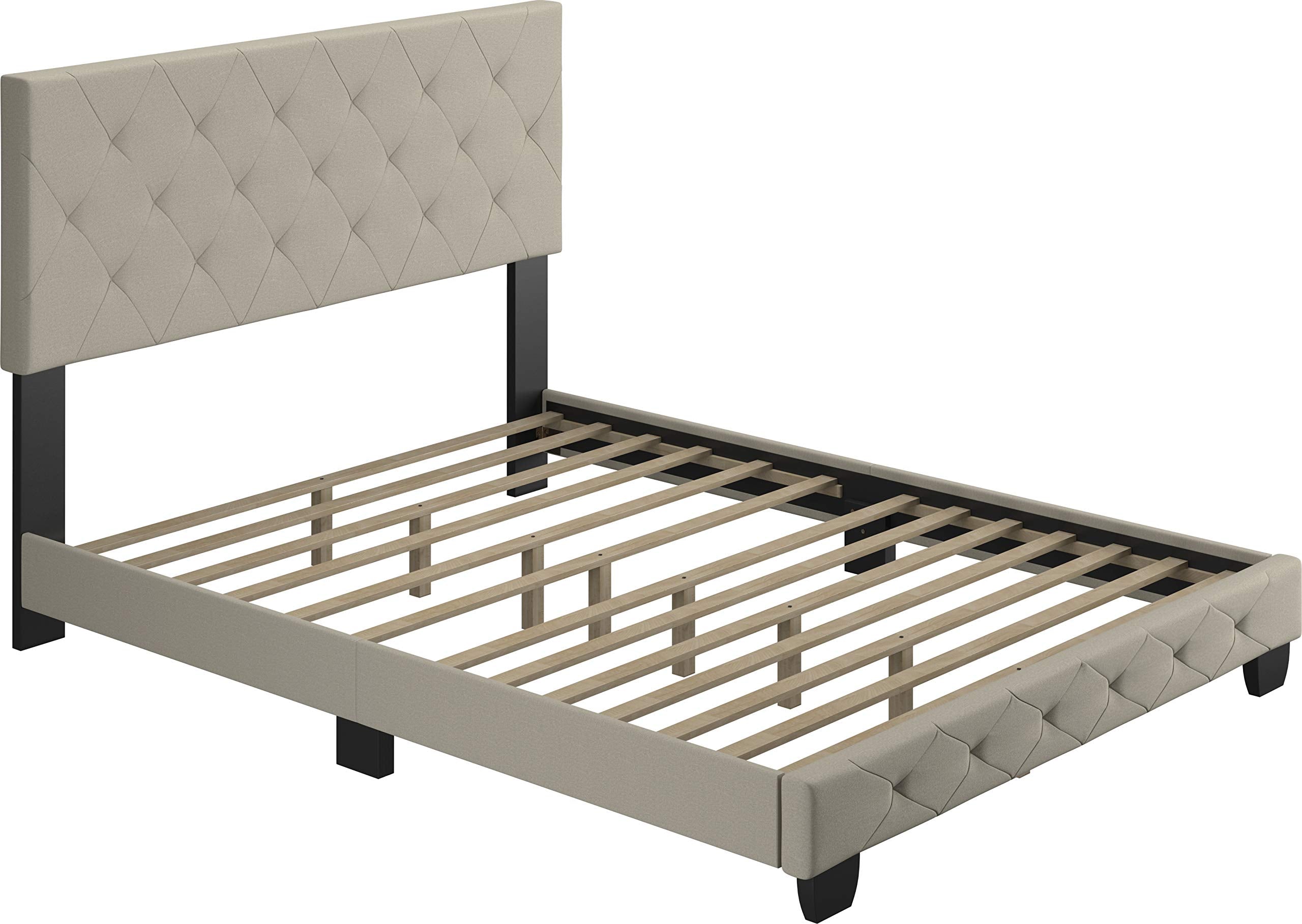 Boyd Sleep Chloe Upholstered Button Tufted Platform Bed Frame - Thumbnail 2