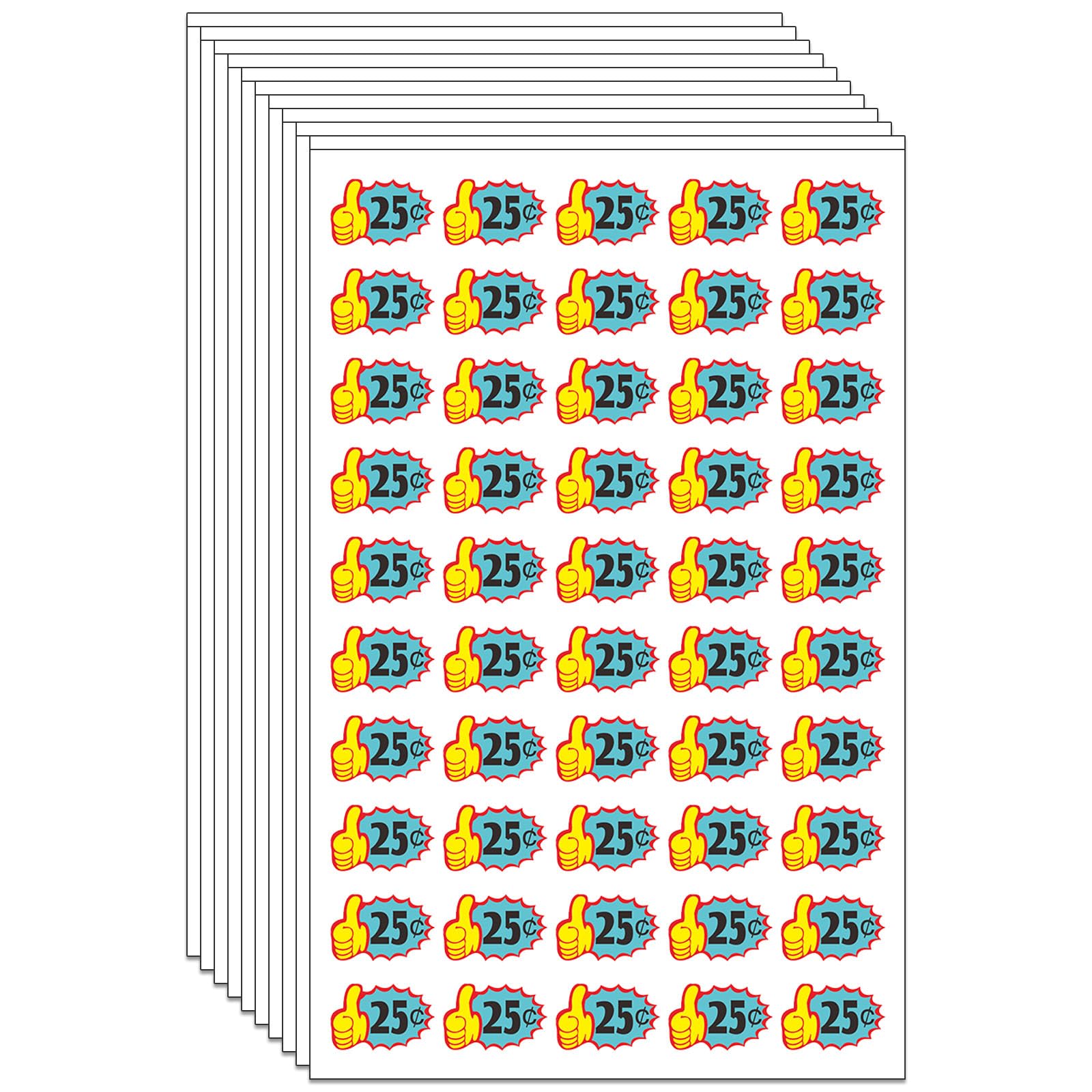 Dugutul 1000 Pcs 25 Cent Color-Coded Price Stickers For Garage Sale And Flea Market - Bold Fonts, Clear Visibility, High Visibil