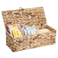 Sumnacon Wicker Basket with Lid Water Hyacinth Tampon Holder for Bathroom