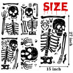 Halloween Window Clings Scary Halloween Window Decorations 3D Skeleton Window Cling Halloween Window Stickers Skeleton Halloween