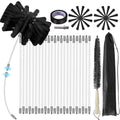 30Feet Chimney Sweep Kit,6 in Brush Head,Dryer Vent Cleaner Kit, Chimney Sweep&Chimney Cleaning Kit, Rotary Chimney Cleaning Sys