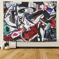 Narikuto Retro Basketball Tapestry Wall Hanging Party Decorations Sport Shoes Poster Sneaker Ball Sneaker Head Backdrops Banner 