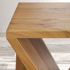 Jofran Solid Wood 16" x 16" x 24" Height Mid-Century Modern Angled Jasper Accent Nightstand End Table, Natural
